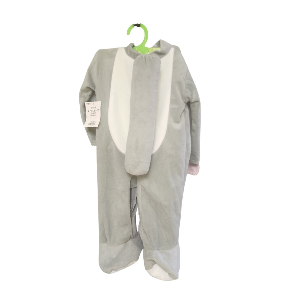 Grey Elephant 2-Piece Costume Set Jumpsuit Headpiece Infant 0-6 Months #887562